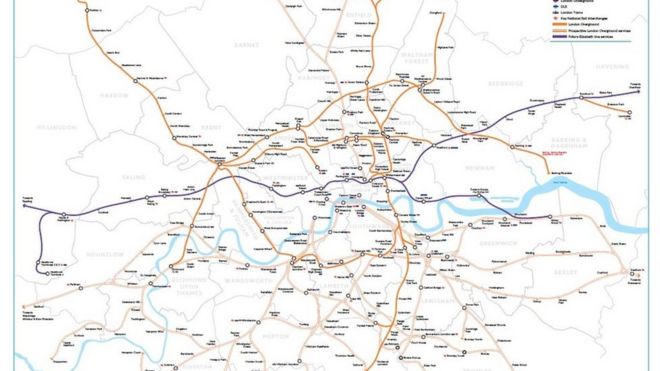 Предлагается новая карта железных дорог TfL