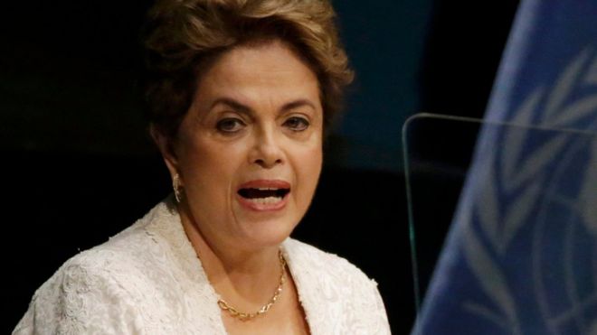 Президент Бразилии Дилма Руссефф во время выступления в ООН
