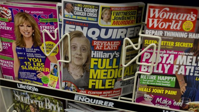 Обложка Enquirer о здоровье Хиллари Клинтон