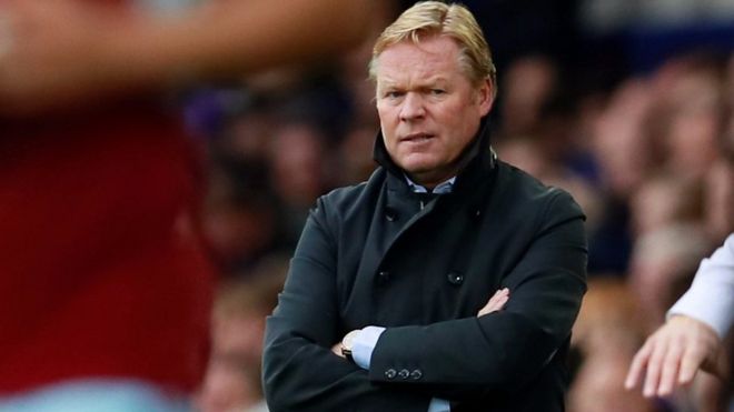 Ronald Koeman looks dejected