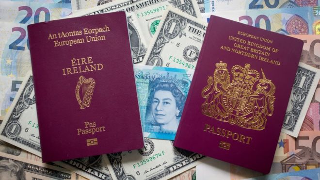 Ирландские и британские паспорта на вершине смешанной валюты