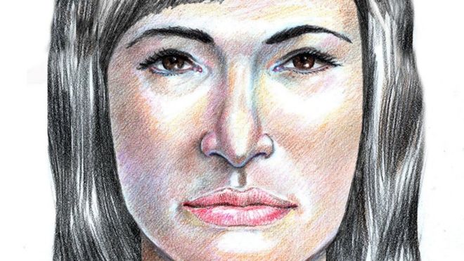 Updated forensic drawing of the Isdal Woman