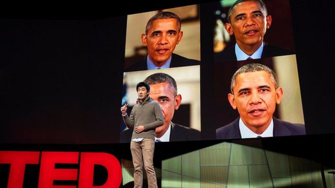 Supasorn Suwajanakorn en una conferencia TED