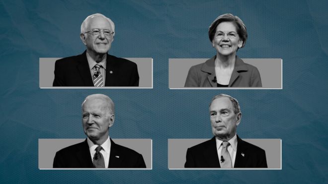 Sanders, Warren, Biden and Bloomberg