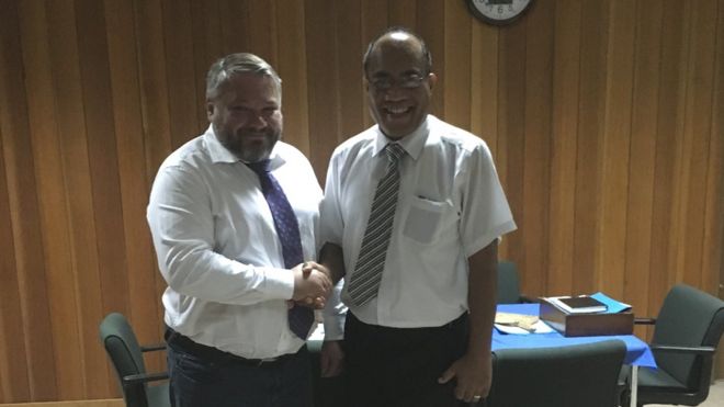 Встреча Антона Бакова с президентом Кирибати Танети Мамау