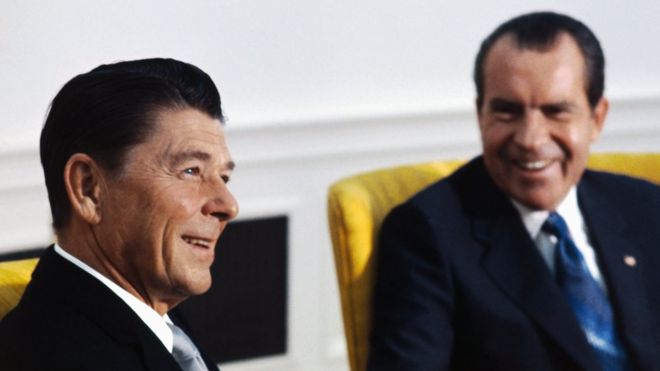 Ronald Reagan and Richard Nixon pictured in 1971