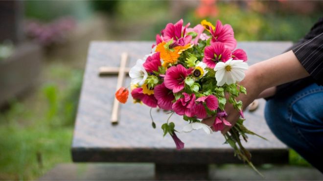 Цветы у могилы