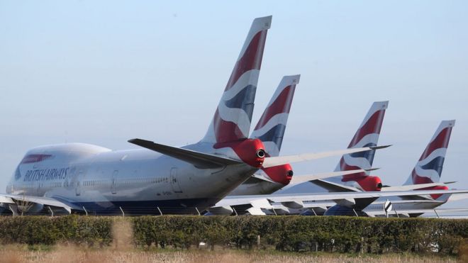 Боинг 747 BA в аэропорту Борнмута