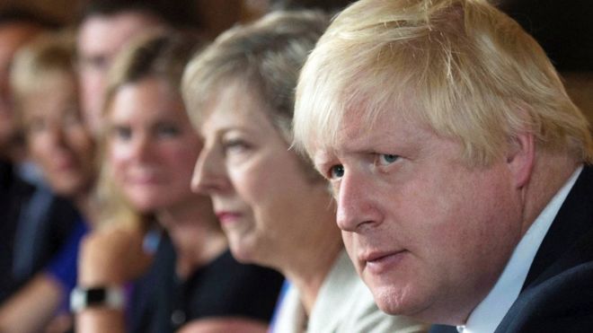 Boris Johnson and Theresa May