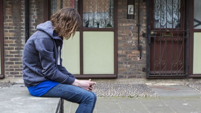 A teenager on a housing estate