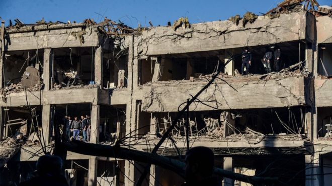Ущерб от взрыва в Диярбакыре, Турция, 4 ноября