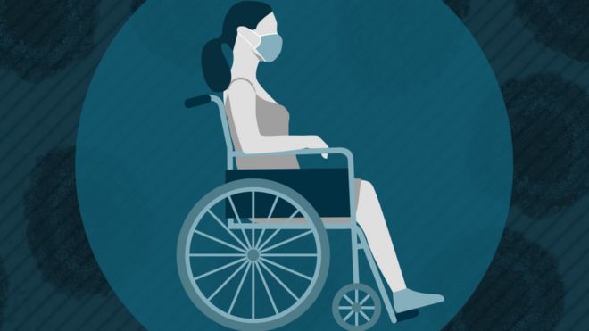 Graphic of woman in a wheelchair