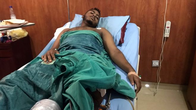 Раненый мужчина в Хартуме, Судан. Фото: 7 июня 2019 года