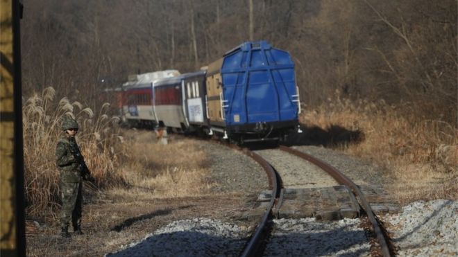 Поезд, едущий через DMZ (30 ноября 2018)