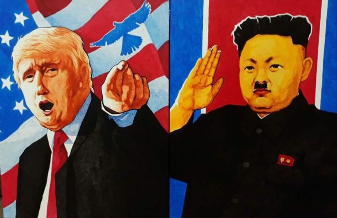 Картина северокорейского художника на саммите 12 июня