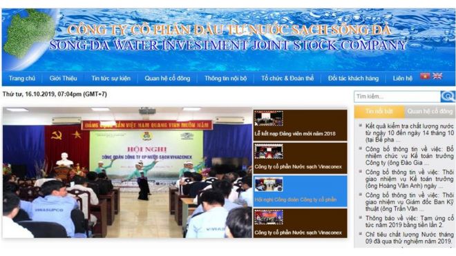 Công ty CP đầu tư nước sạch Sông Đà