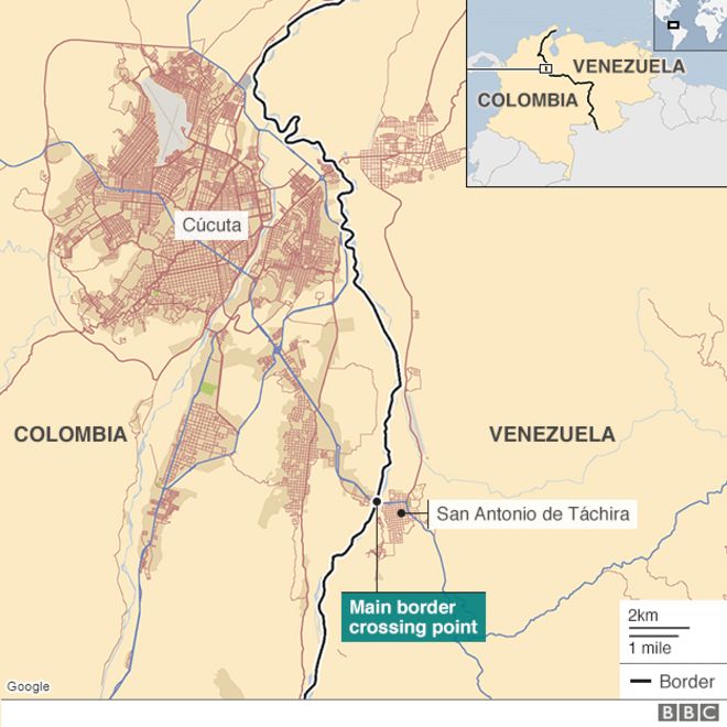 Карта приграничного региона Колумбия-Венесуэла