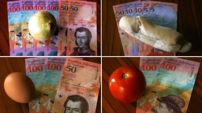 Изображения, показывающие, сколько основных продуктов питания стоят в Венесуэле