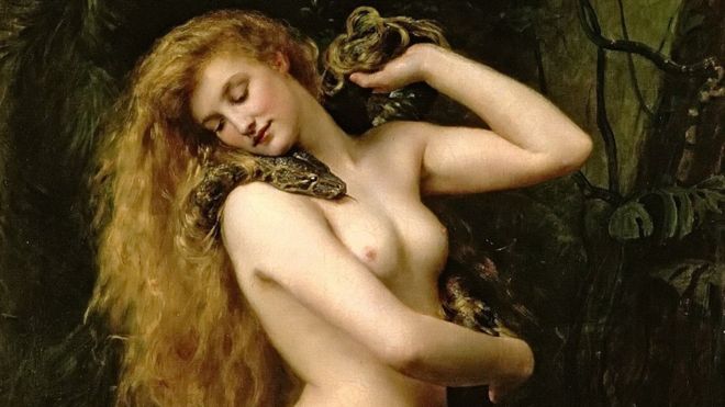 Detalle de "Lilith" de John Collier (1887).