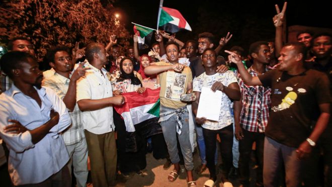 Protesters in the capital Khartoum on April 11, 2019
