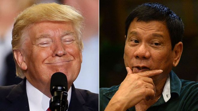 Donald Trump y Rodrigo Duterte.