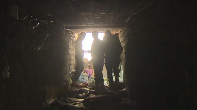Túnel de Estado Islámico bajo la aldea Bizgartan
