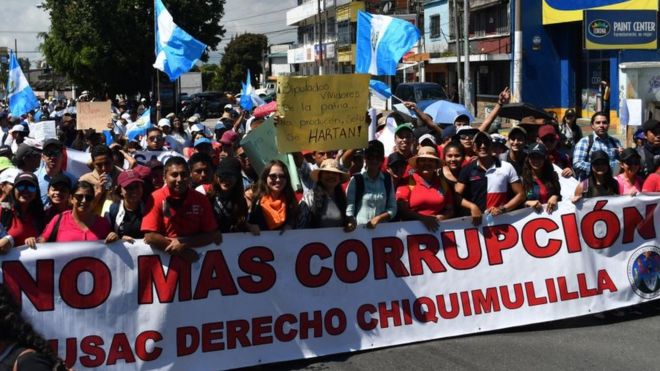 Marcha anticorrupción en Guatemala