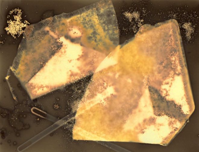 Filtros de café sobre una imagen