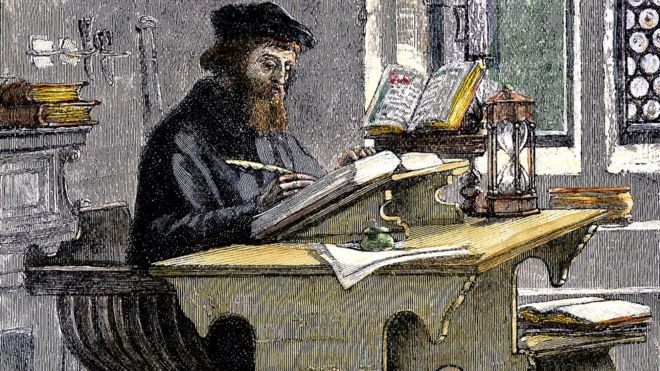John Wycliffe traduciendo