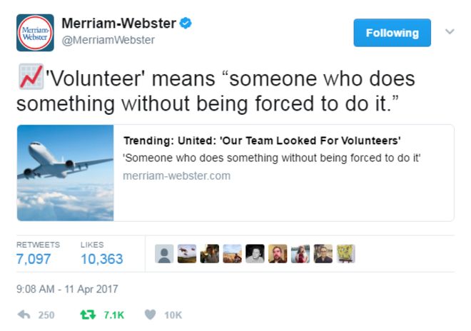 Скриншот Merriam-Webster в Твиттере