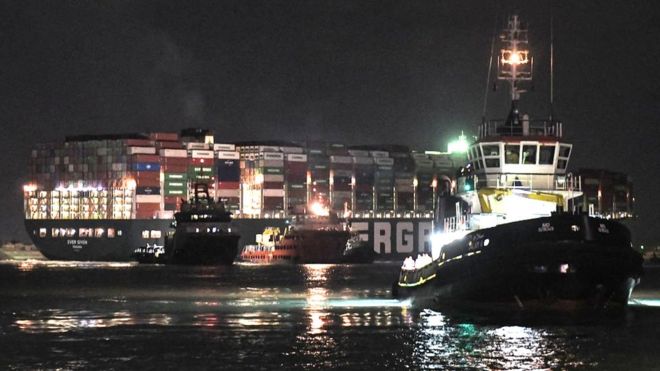 Egypt seizes ship that blocked Suez Canal over $900m compensation claim -  BBC News