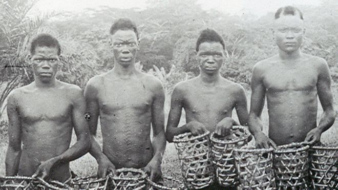 A group of Bongwonga rubber workers, c1905.