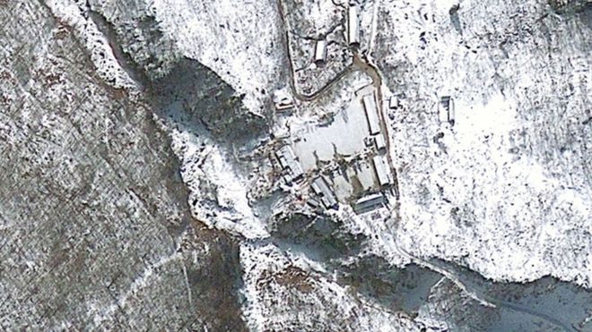 Спутниковое изображение северокорейского ядерного полигона Пунгье-ри