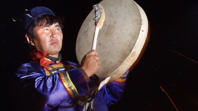 Shaman with drum
