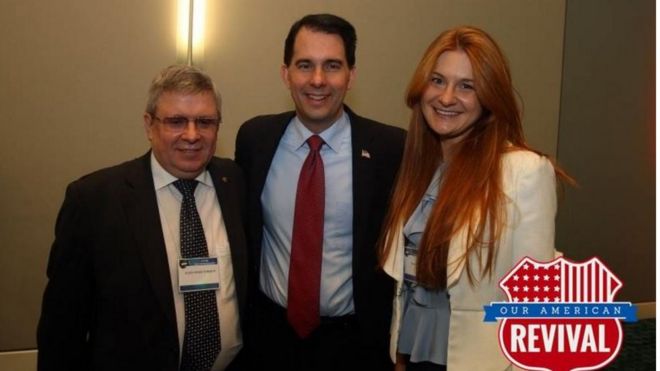 Госпожа Бутина и Торшин встретились с губернатором штата Висконсин Скоттом Уокером на съезде NRA