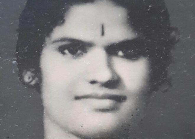 La abuela de Megha Mohan cuando era joven.