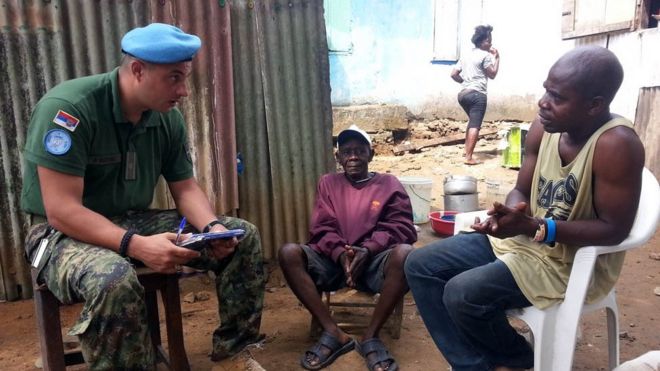 Српски војник у мисији УН у Либерији