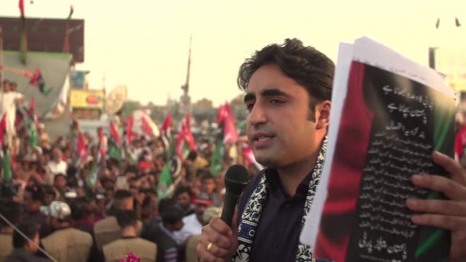 Билавал Бхутто Зардари на предвыборном митинге