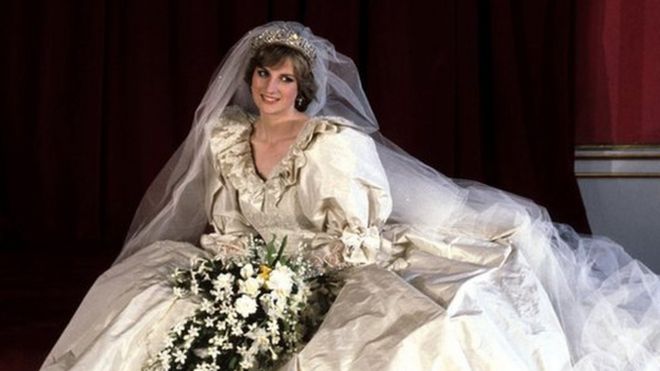 Diana, Princess of Wales, on her wedding day