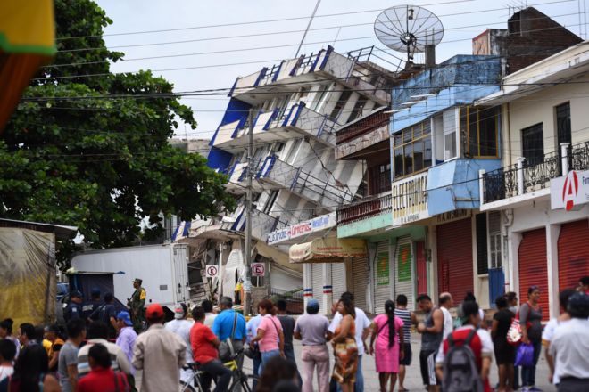 El hotel Ane Centro de Matías Romero, Oaxaca, México, después del terremoto.