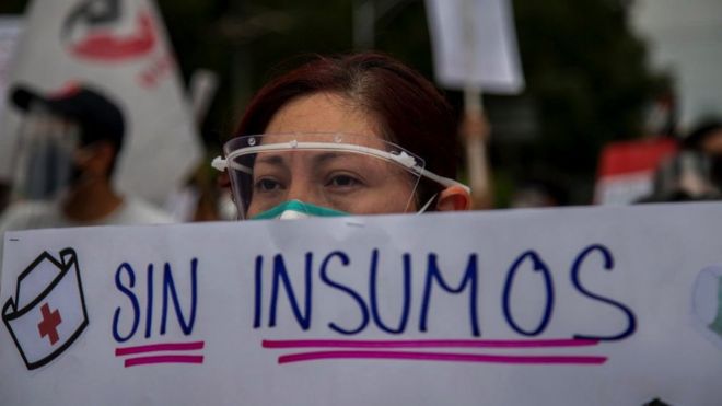 Protesta de personal sanitario en CDMX