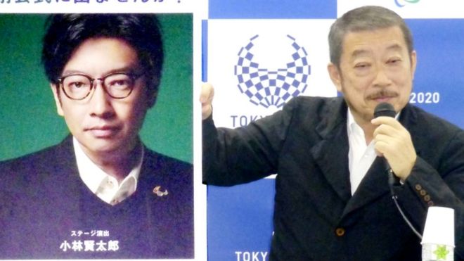 The Tokyo 2020 Paralympic Games executive creative director displays a portrait of Kentaro Kobayashi