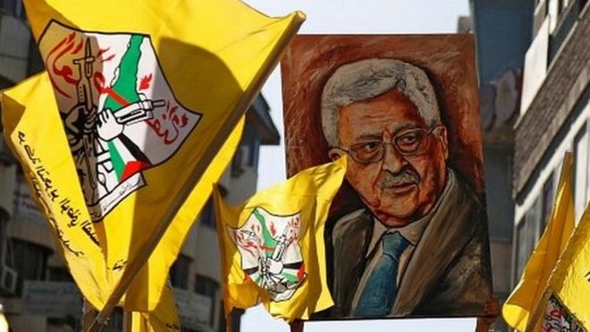 Palestinians rally in support of Mahmoud Abbas (04/10/16)