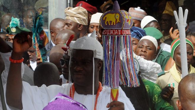 Adeyeye Enitan Ogunwusi in the white hat