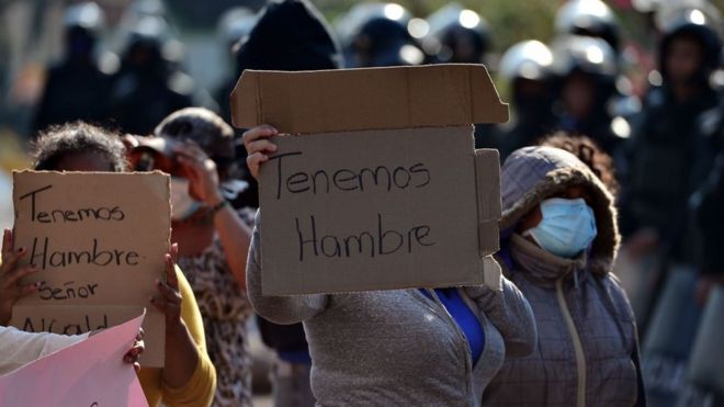 Protesta en Honduras contra el confinamiento