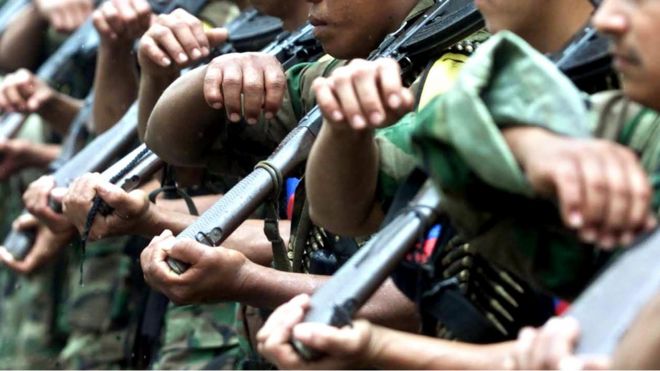 Combatientes de las FARC. Foto de archivo