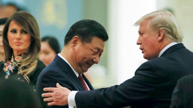 Tổng thống Mỹ Donald Trump gặp Chủ tịch Trung Quốc Tập Cận Bình ở Bắc Kinh năm 2017