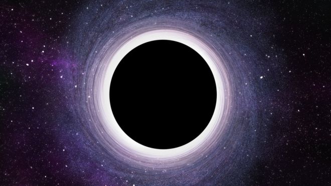 IlustraciÃ³n de un agujero negro.