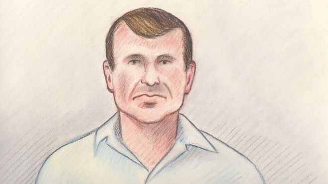 Cameron Ortis, shown in a court sketch from his court hearing in Canada on 13 September