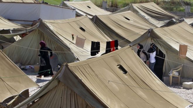 Лагерь беженцев в восточном ливанском городе Мардж недалеко от границы с Сирией